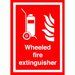 Wheeled fire extinguisher sign